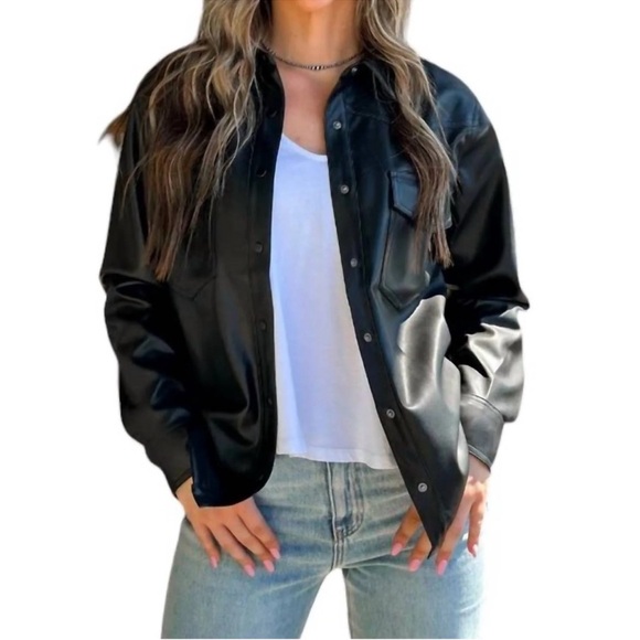 Z Supply Tops - NWOT Z Supply Wes Faux Leather Shirt Jacket